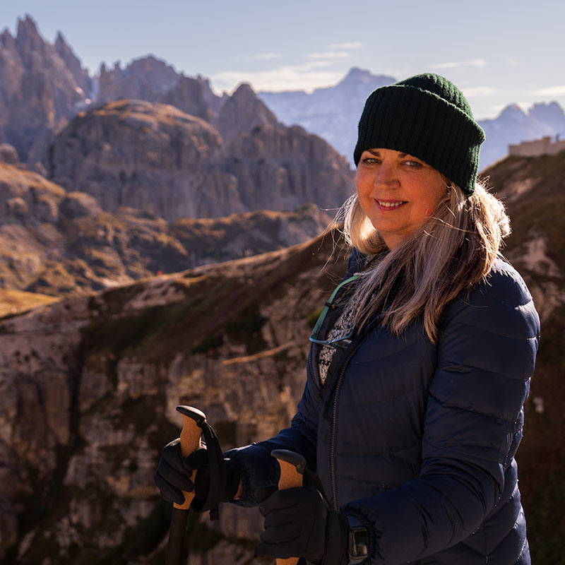 Portrait of a photography workshop participant at Cadini di Misurina in the Dolomites